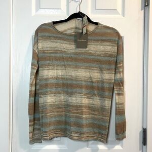 Tommy Bahama NWT sparkle, tan, beige and blue lightweight sweater. SZ XS